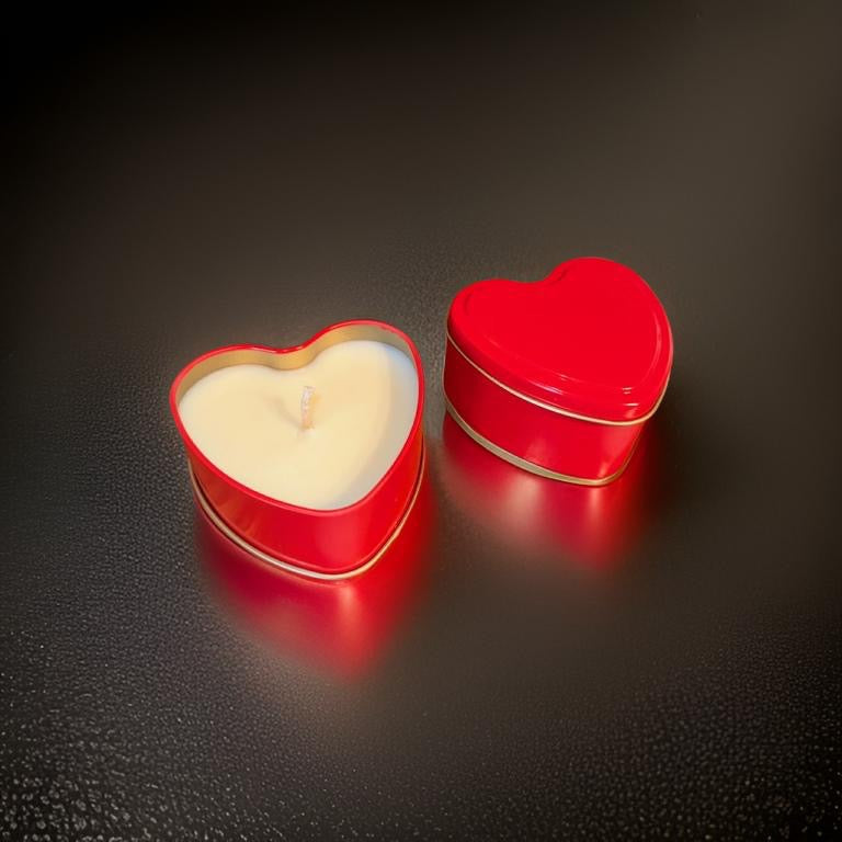 Love heart soy candle